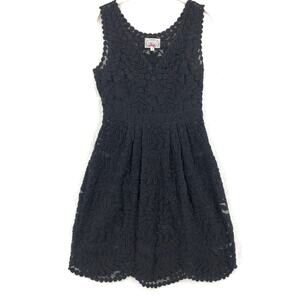 Baraschi Womens Dress 2 Black Silk Floral Lace Sheath Sleeveless Tailored Mini